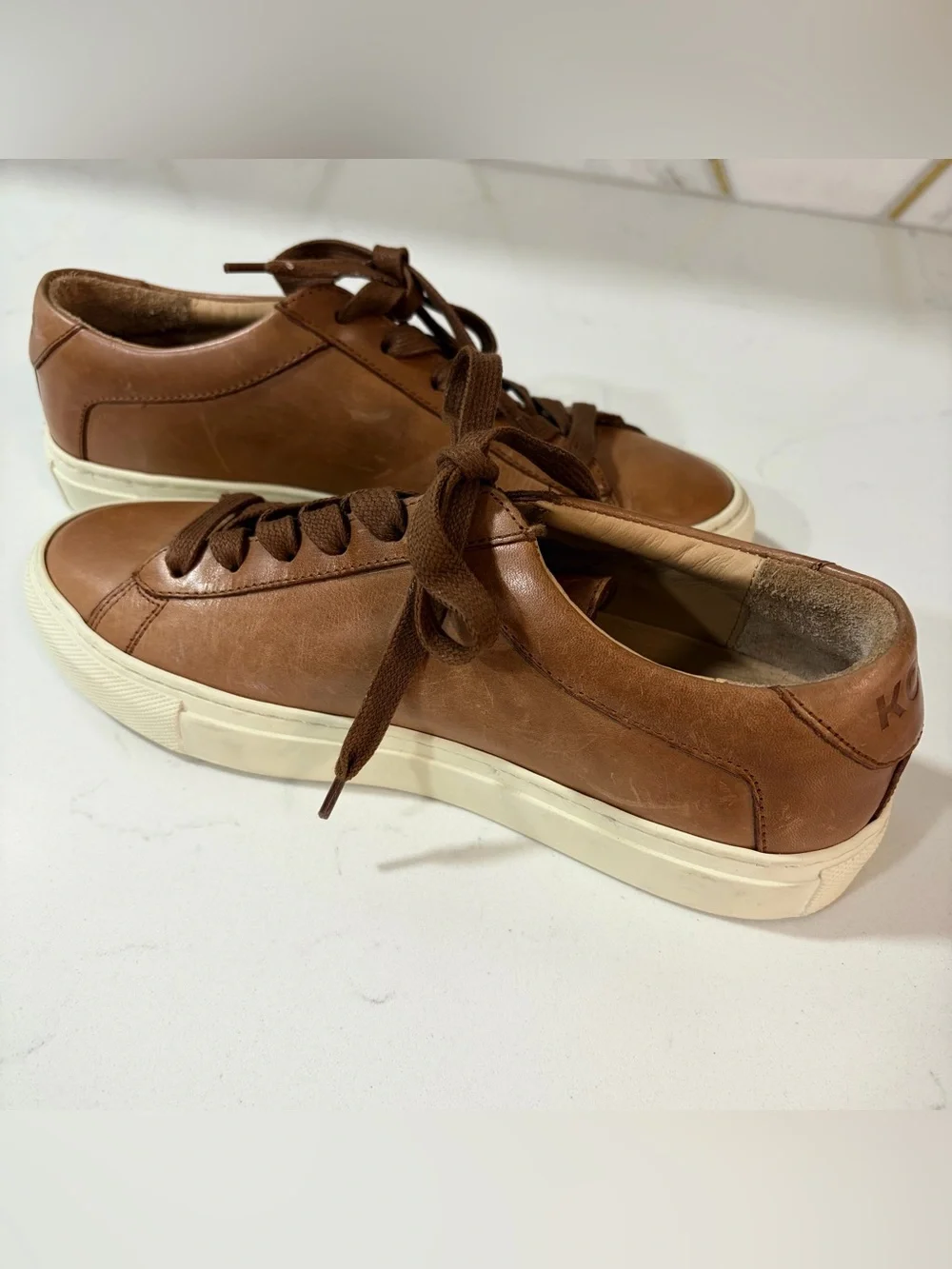KOIO Capri Tan Brown Italian Leather Sneakers | EU Sz 37 US 7